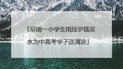阜南一小学生用压岁钱买水为中高考学子送清凉