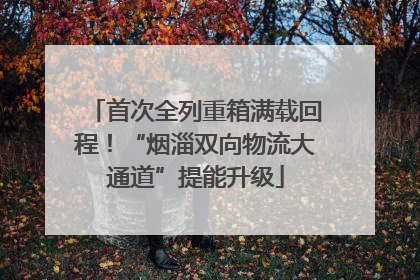 首次全列重箱满载回程！“烟淄双向物流大通道”提能升级