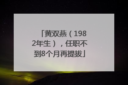 黄双燕（1982年生），任职不到8个月再提拔