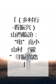 （乡村行·看振兴）山西临汾：“电”亮小山村 “碳”寻振兴路