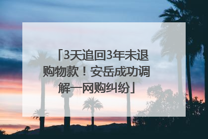 3天追回3年未退购物款！安岳成功调解一网购纠纷