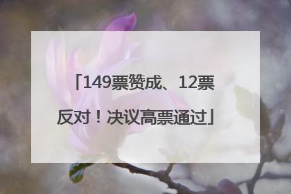 149票赞成、12票反对！决议高票通过