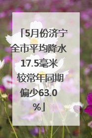 5月份济宁全市平均降水17.5毫米 较常年同期偏少63.0%