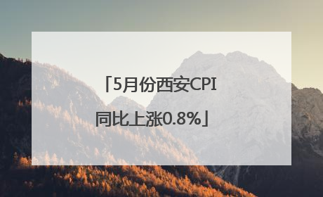 5月份西安CPI同比上涨0.8%