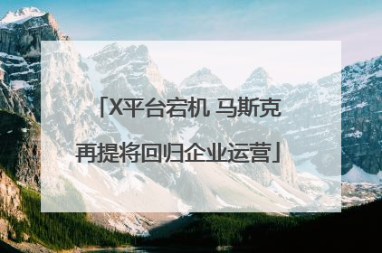 X平台宕机 马斯克再提将回归企业运营