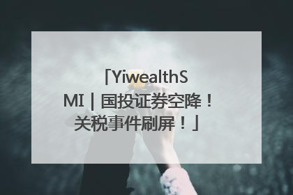 YiwealthSMI｜国投证券空降！关税事件刷屏！